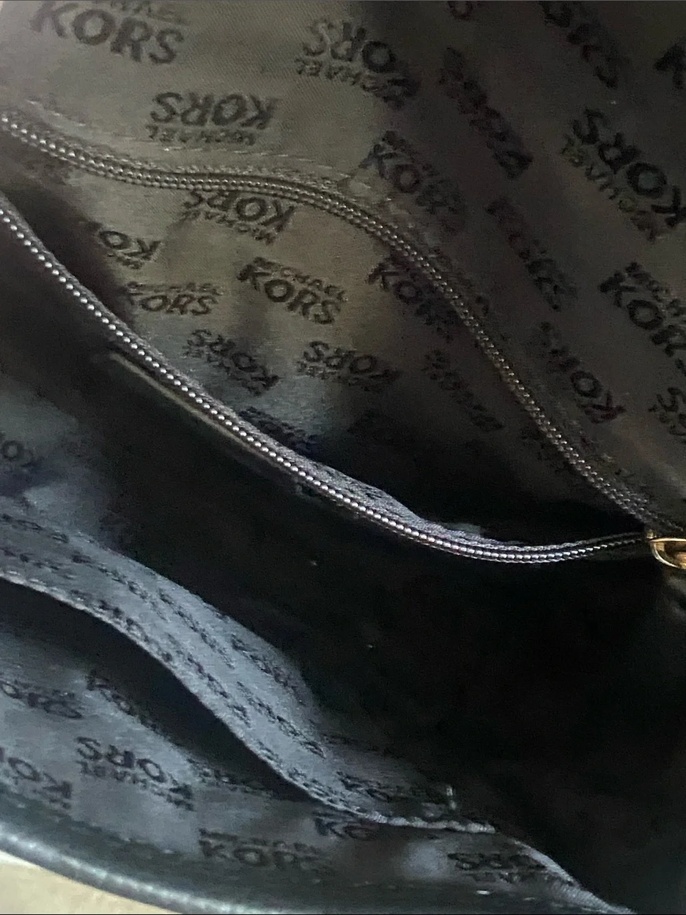 Michael Kors Black Leather Crossbody with Gold MK Emblem Purse Adj Strap